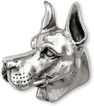 Great Dane Jewelry Sterling Silver Great Dane Brooch Pin Handmade Dog Jewelry DP30-BP
