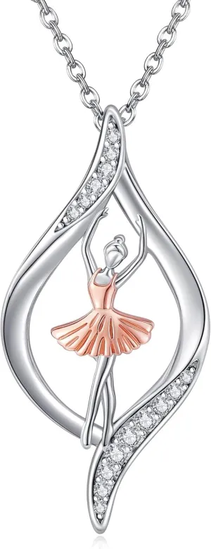 Gymnastics Jewelry Sterling Silver Gymnastics/Cheerleading/Ballet/Book Necklaces Dancing Jewelry for Women Dancer