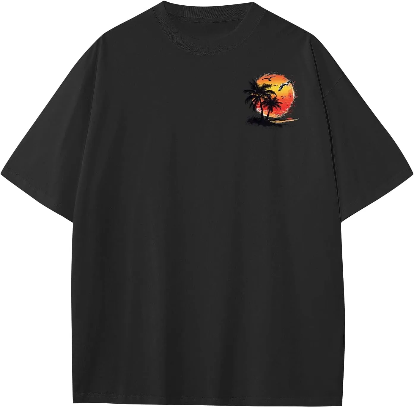 Hawaiian Shirts for Women Palm Trees Beach Graphic Tees Women Summer Vacation Short Sleeve T Shirts Fashion Outfits