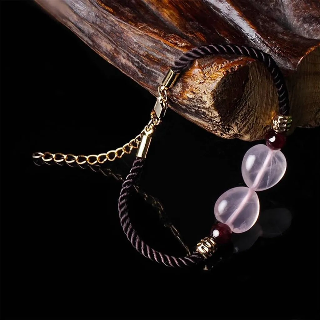 HBJWOV Bracelet Female Crystal Hand-Woven Hand Rope Literary Vintage Hand Jewelry String Jewelry