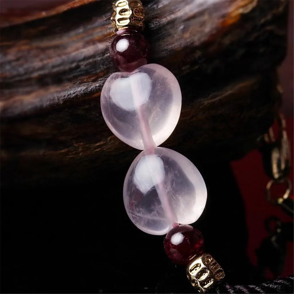 HBJWOV Bracelet Female Crystal Hand-Woven Hand Rope Literary Vintage Hand Jewelry String Jewelry