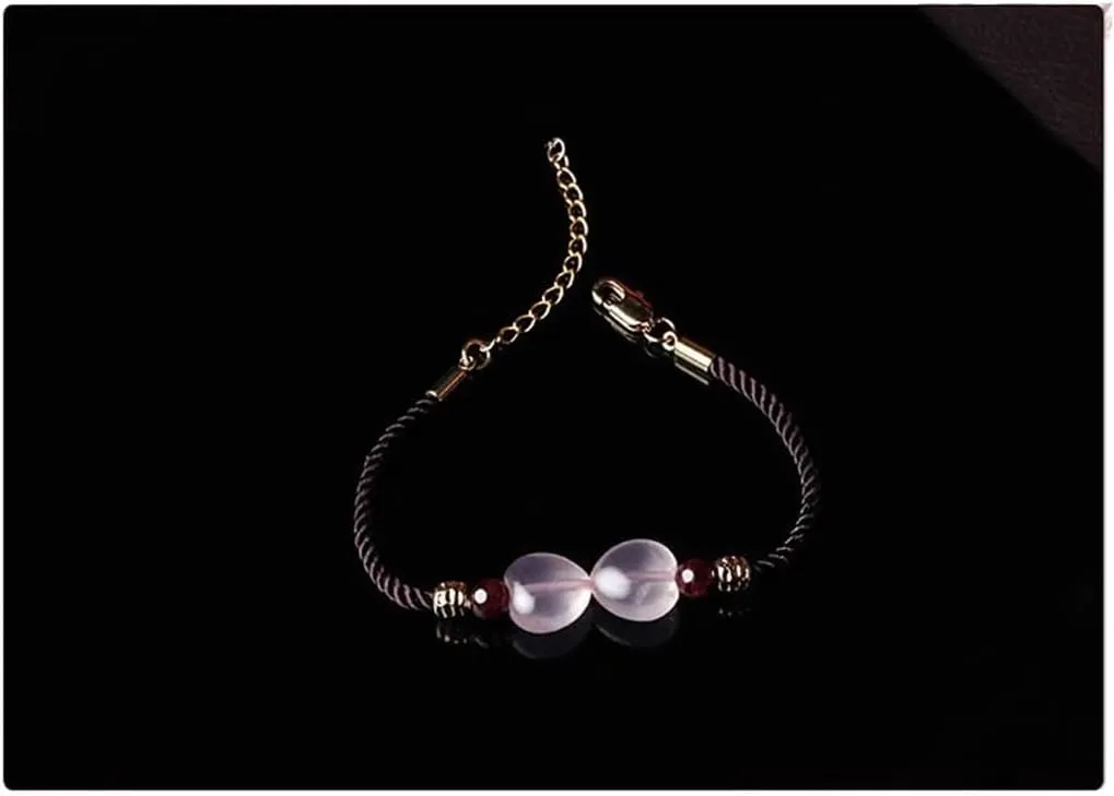HBJWOV Bracelet Female Crystal Hand-Woven Hand Rope Literary Vintage Hand Jewelry String Jewelry
