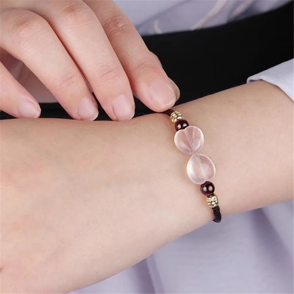 HBJWOV Bracelet Female Crystal Hand-Woven Hand Rope Literary Vintage Hand Jewelry String Jewelry