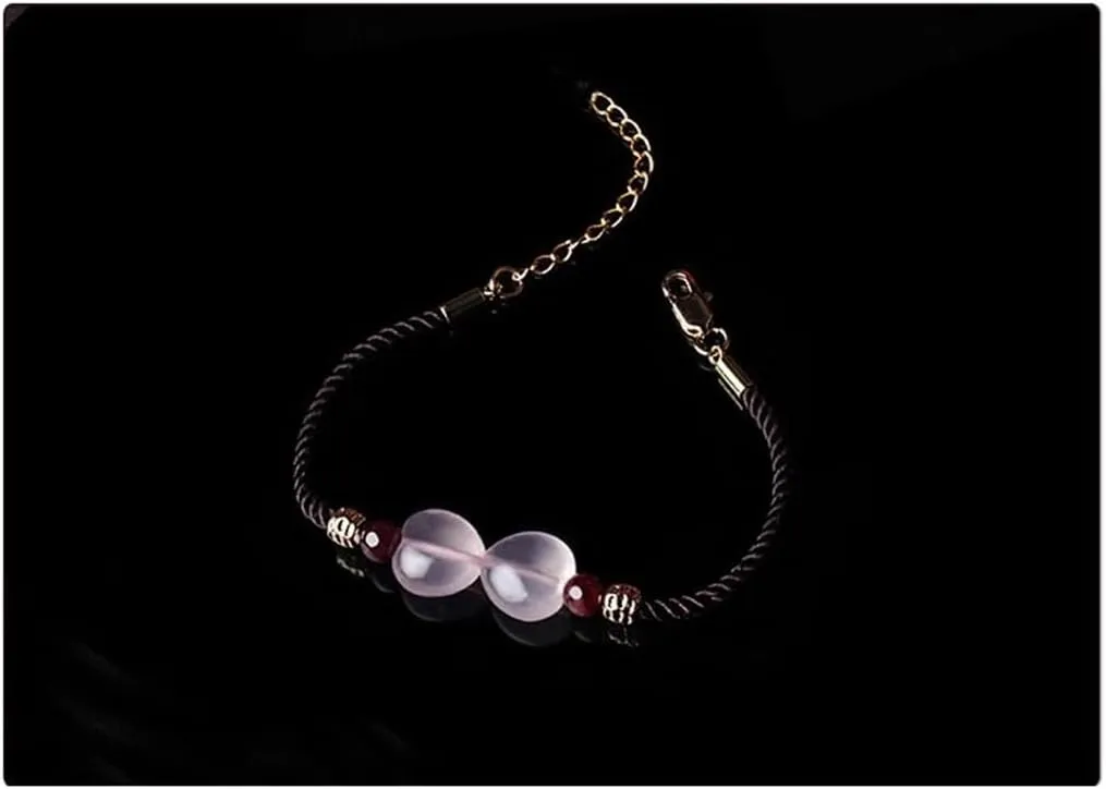 HBJWOV Bracelet Female Crystal Hand-Woven Hand Rope Literary Vintage Hand Jewelry String Jewelry