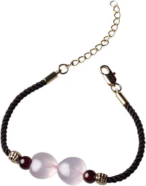 HBJWOV Bracelet Female Crystal Hand-Woven Hand Rope Literary Vintage Hand Jewelry String Jewelry