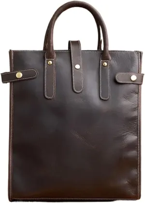 HBJWOV Leather Vintage Men's Handbag Shoulder Bags Leather Briefcase Business Computer Office Bag for 13 Inch Laptop