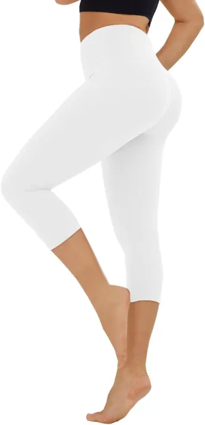 High Waisted Leggings for Women - No See Through Tummy Control Cycling Workout Yoga Pants with Pockets Reg & Plus