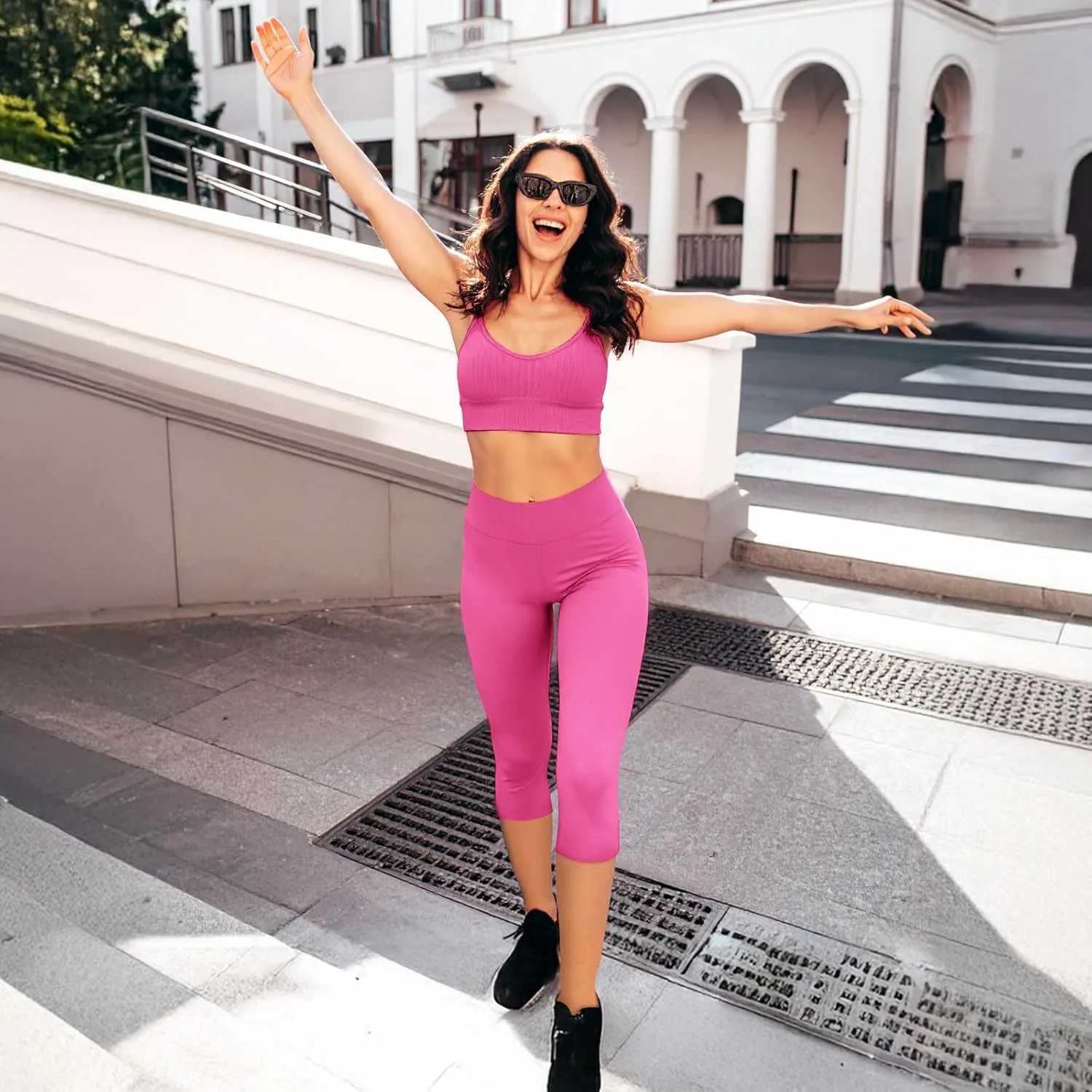 High Waisted Leggings for Women - No See Through Tummy Control Cycling Workout Yoga Pants with Pockets Reg & Plus