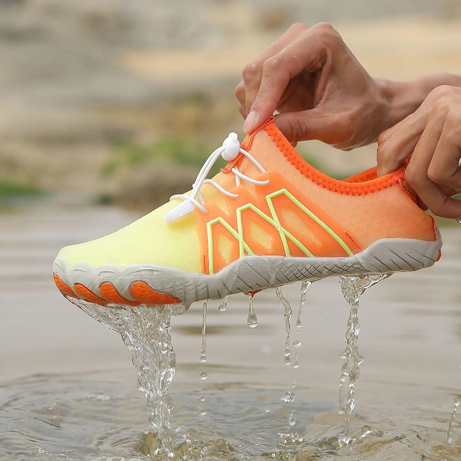 Hiking Footwear for Women Men Lightweight Healthy & Non-Slip Pro Water Shoes,Wide Toe Box & Non-Slip Fashion Trail Hike Comfortwear,Breathable Zero Drop Surf Footwear Comfortwear
