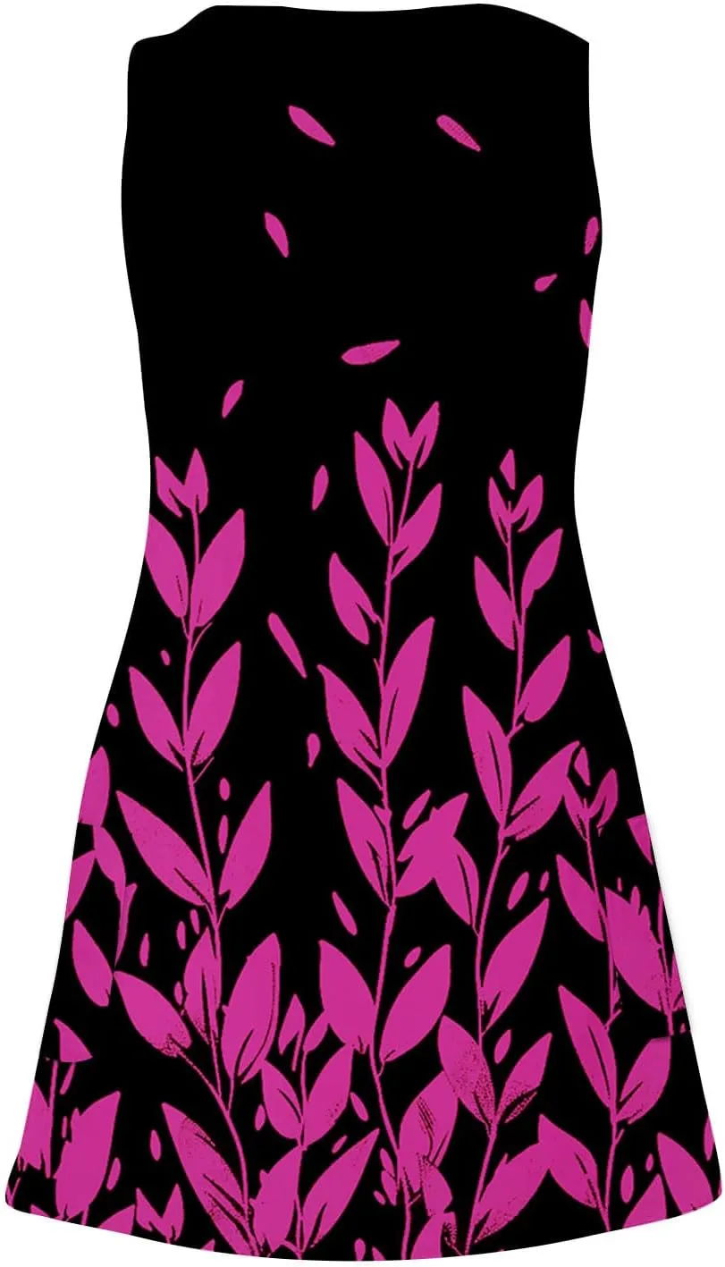 hlysgo Short Dress for Women 2025 Summer Sleeveless V Neck Mini Sundress Casual Beachwear Coverup Tank Dresses with Pockets
