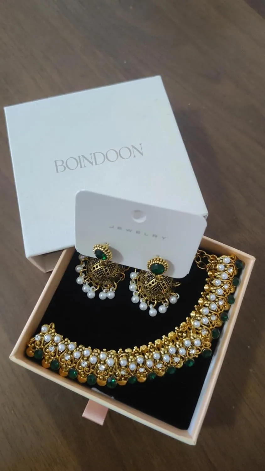 Indian Jewelry Sets for Women Jhumka Necklace Oxidized Choker Chain Earrings Silver Kundan Jewelry Sets