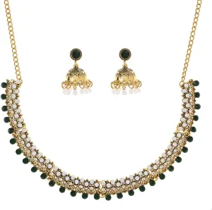 Indian Jewelry Sets for Women Jhumka Necklace Oxidized Choker Chain Earrings Silver Kundan Jewelry Sets