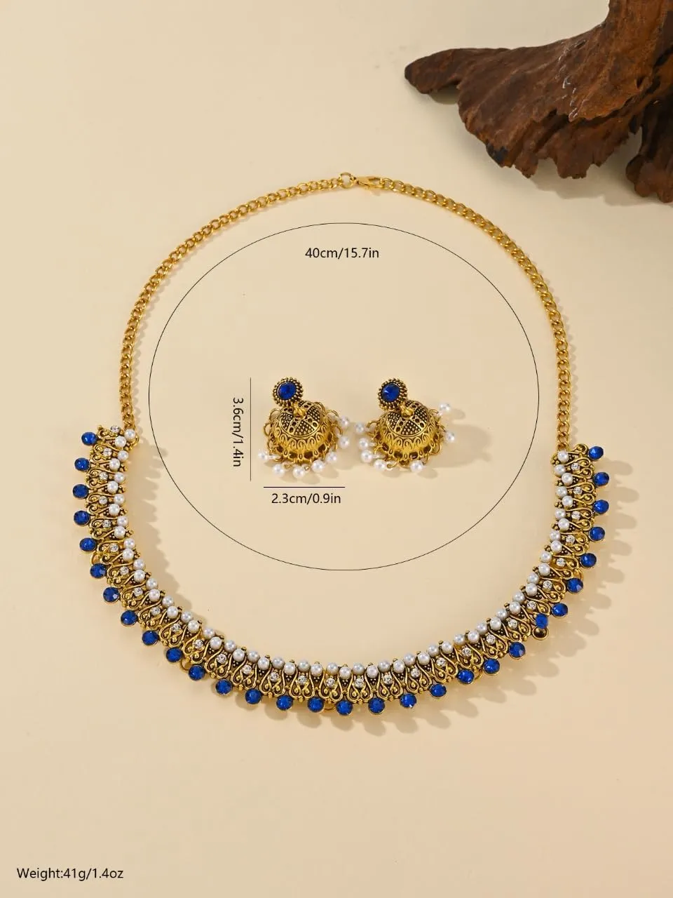 Indian Jewelry Sets for Women Jhumka Necklace Oxidized Choker Chain Earrings Silver Kundan Jewelry Sets
