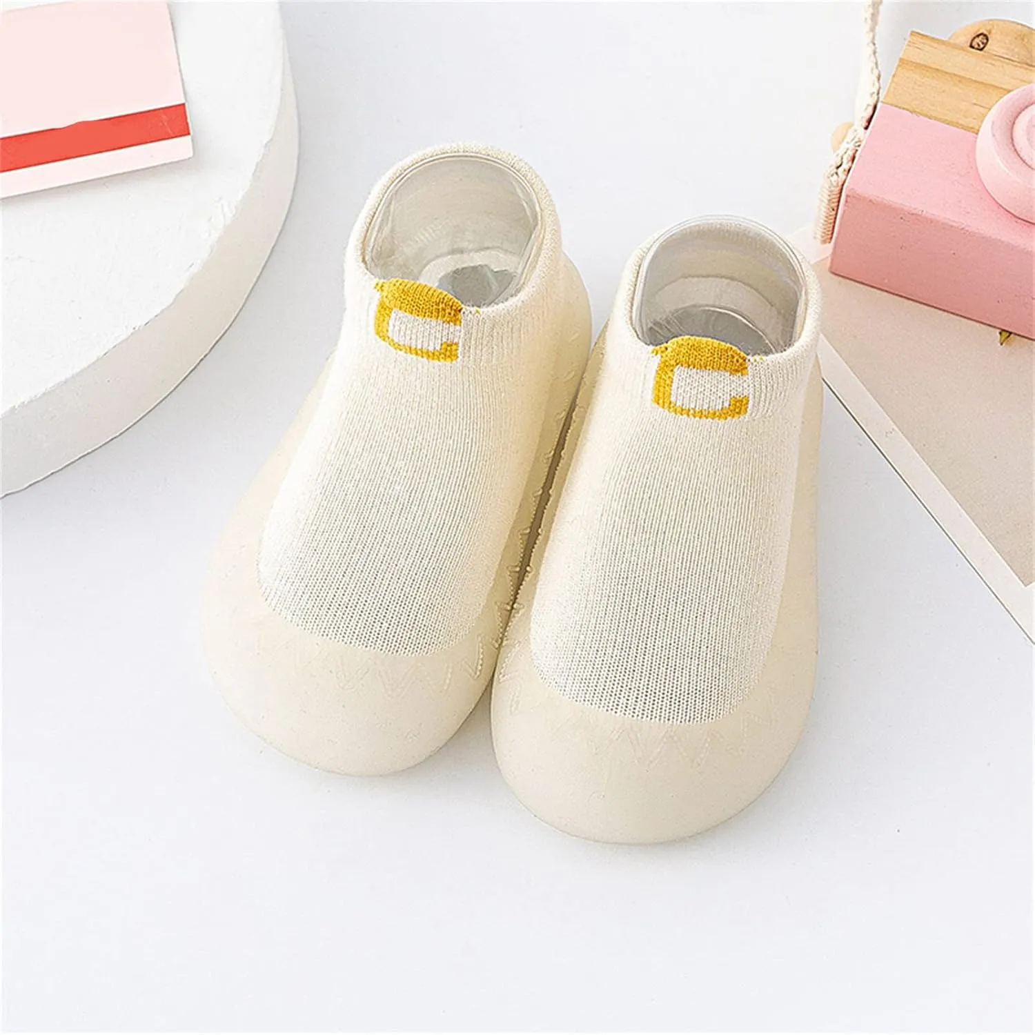 Infant Boys Girls Socks Shoes Toddler Fleece WarmThe Floor Socks Non Slip Prewalker Shoes Boys Slip Shoes