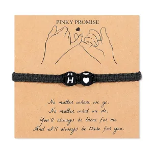 Initial Bracelet for Men Women Letter Charm Couples Bracelets Handmade Gift for Bf and Gf Custom Personal Jewelry Bracelet Birthday Anniversary Gifts for Men Women