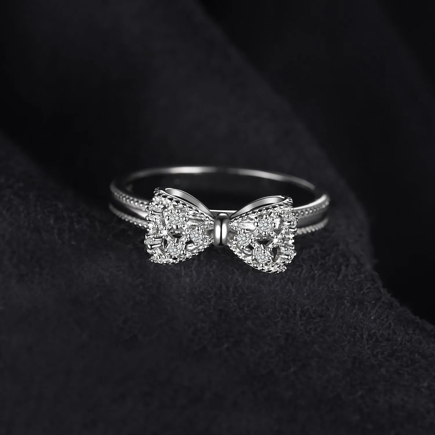 JewelryPalace 14k White Yellow Rose Gold Plated 925 Sterling Silver Rings for Women, Cubic Zirconia Promise Rings for Her, Stackable Wedding Bands Rings for Women Infinity Forever Love Knot Ring