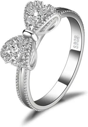JewelryPalace 14k White Yellow Rose Gold Plated 925 Sterling Silver Rings for Women, Cubic Zirconia Promise Rings for Her, Stackable Wedding Bands Rings for Women Infinity Forever Love Knot Ring