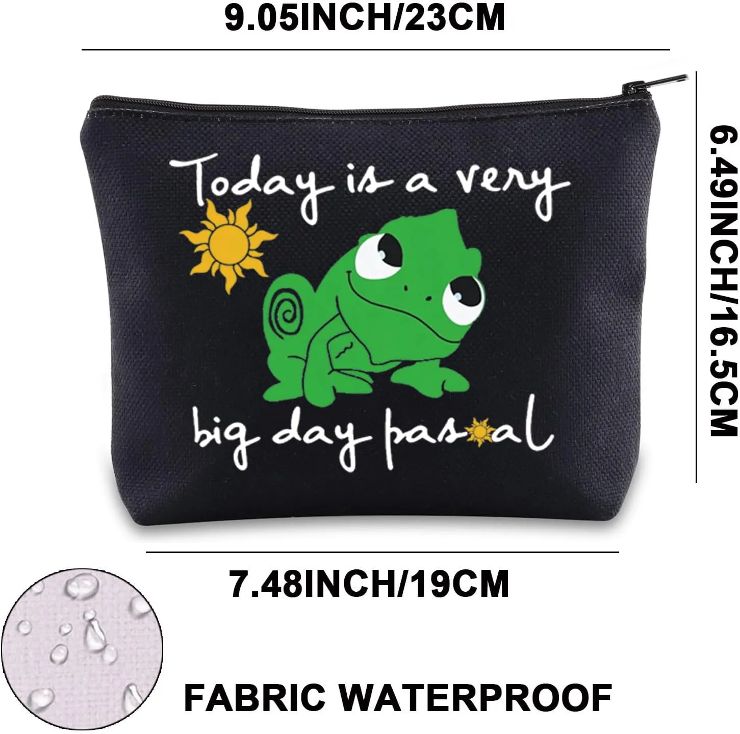 JNIAP Pascal Makeup Bag Lover Gifts Today Is a Very Big Day Zipper Pouch (Very Big Day black mb)