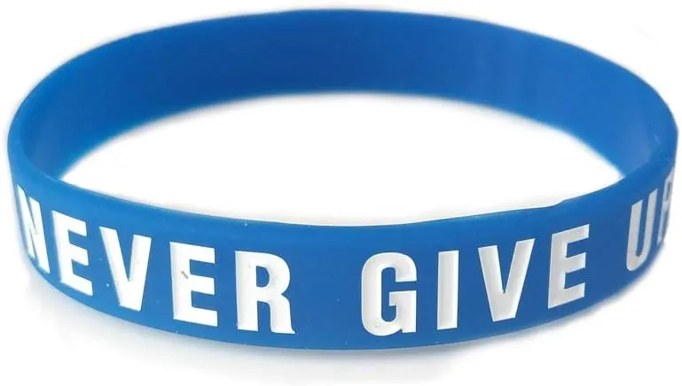 JOYID "Never give up Motivational Bracelets Rubber Band Wristbands Jewelry Inspirational Bracelets Gifts