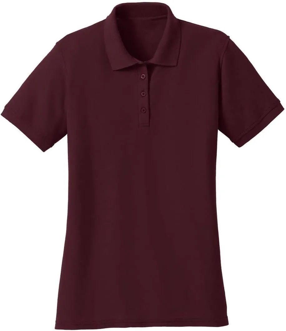 JustBlanks Womens Polo Shirt Short Sleeve Polo Shirts  Regular Fit Pique Polo Shirts for Women 4-Button Polo Tee