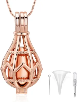 Keepsake Openwork Teardrop Urn Locket Ashes Necklace Memorial Jewelry Cremation Jewelry Funeral Jewellery Ash Holder