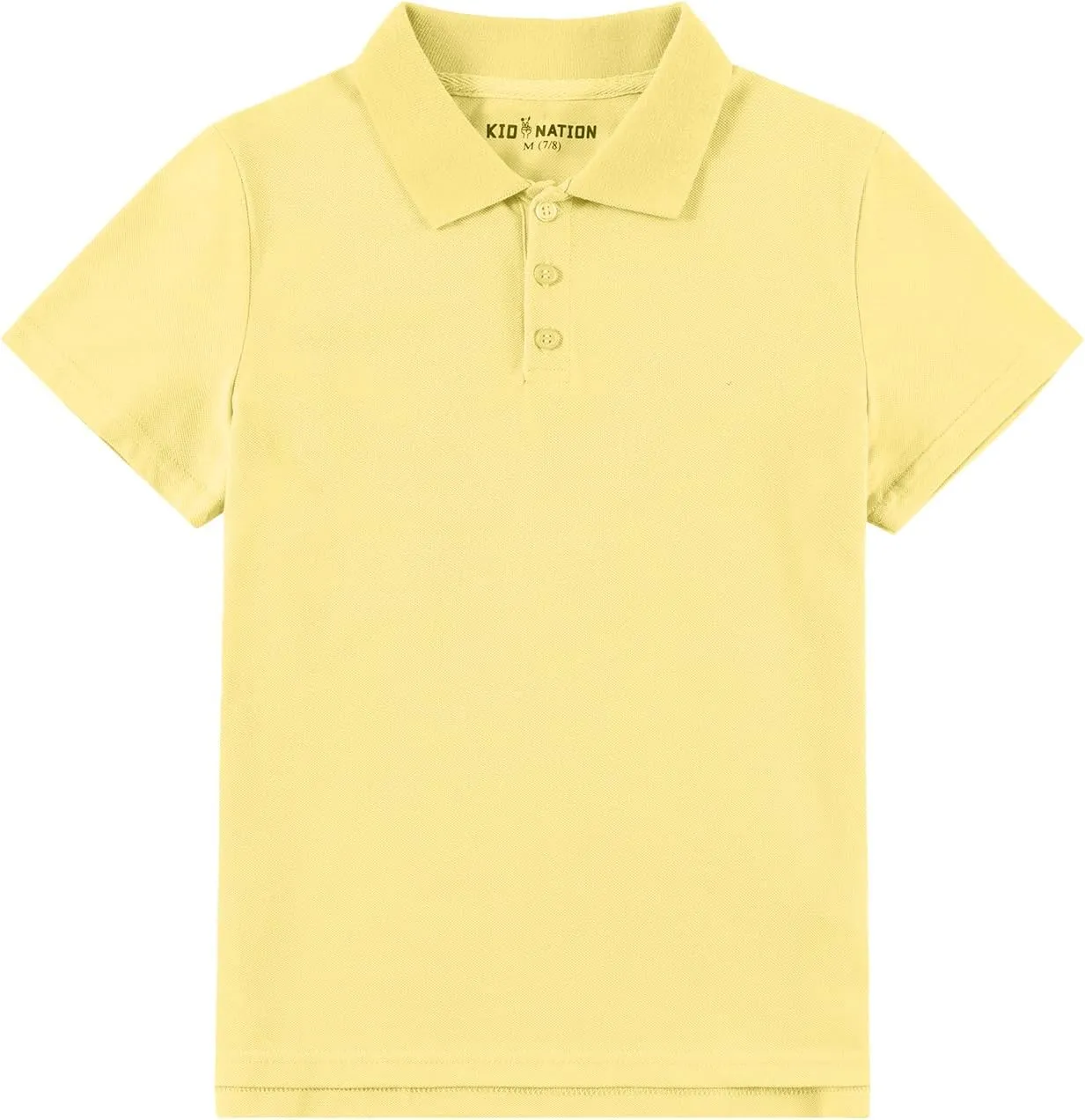 Kid Nation Boys Polo Shirts Kids School Uniform Shirts Short Sleeve Girls Collared Shirts 4-12 Years
