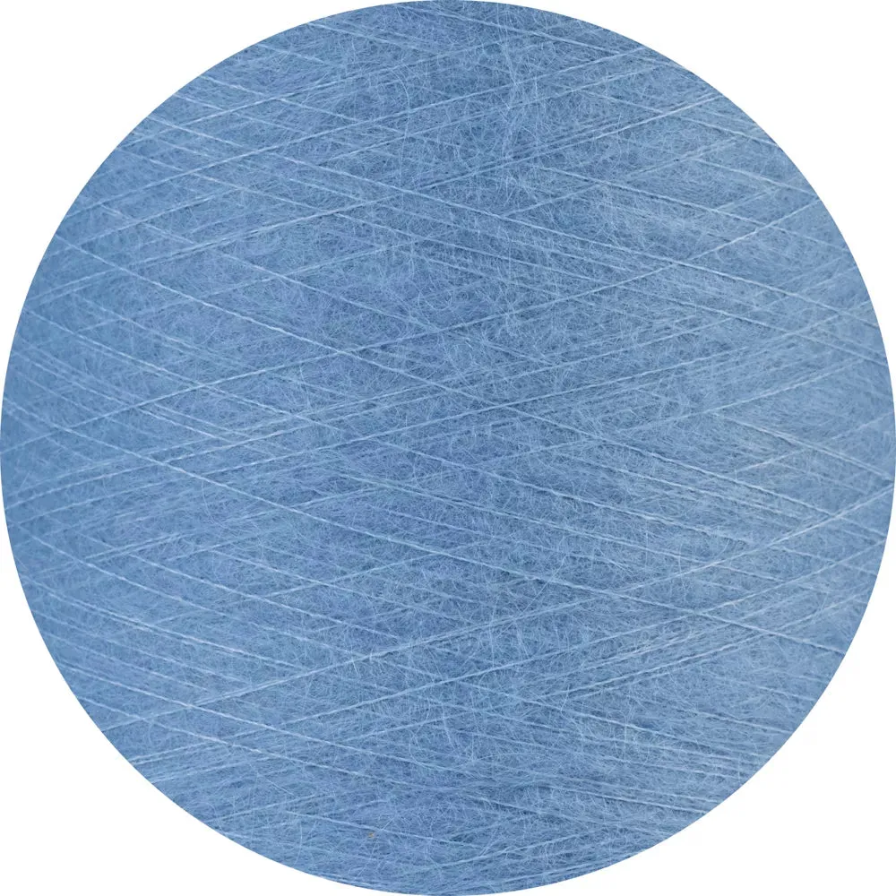 Knitted V neck Vest (Alpaca) - Sky Blue