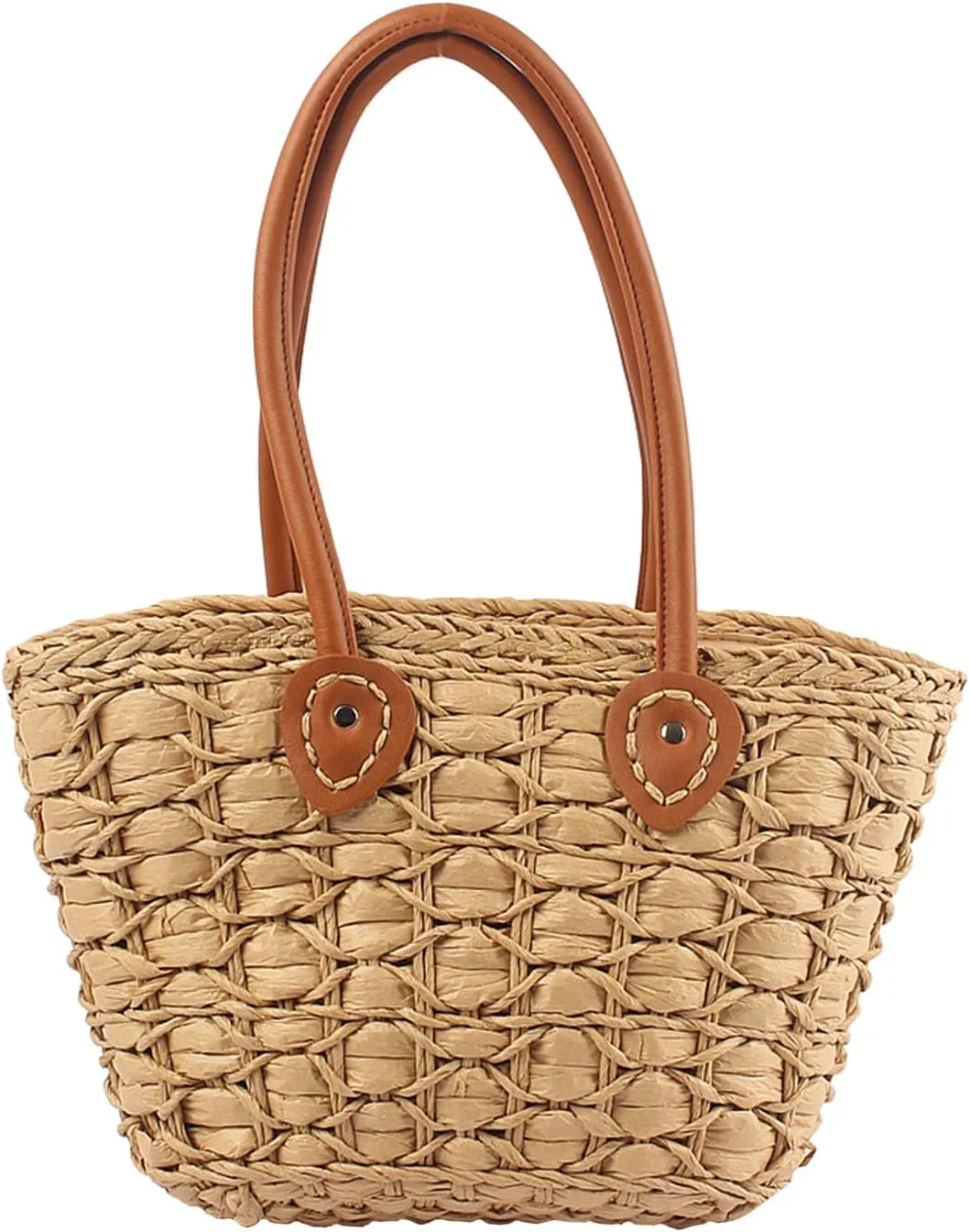 Large Straw Bag for Women, Summer Beach Bag Cute Handwoven Hobo Handbag Top Handle Bag Vacation Bag Basket Purse