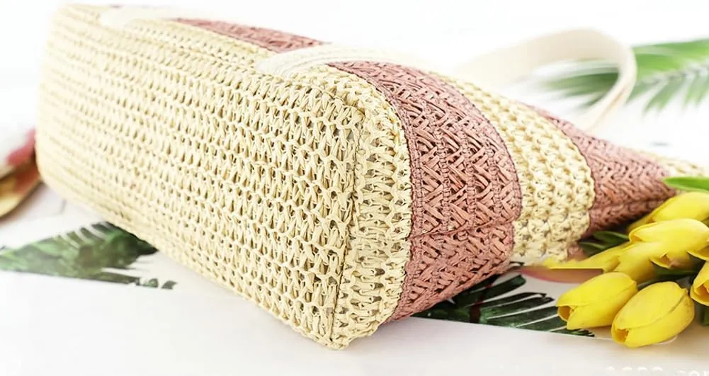 Large Straw Beach Bag Women Tote Bag Woven Shoulder Bag Handmade Summer Handbag Hobo Bag for Beach