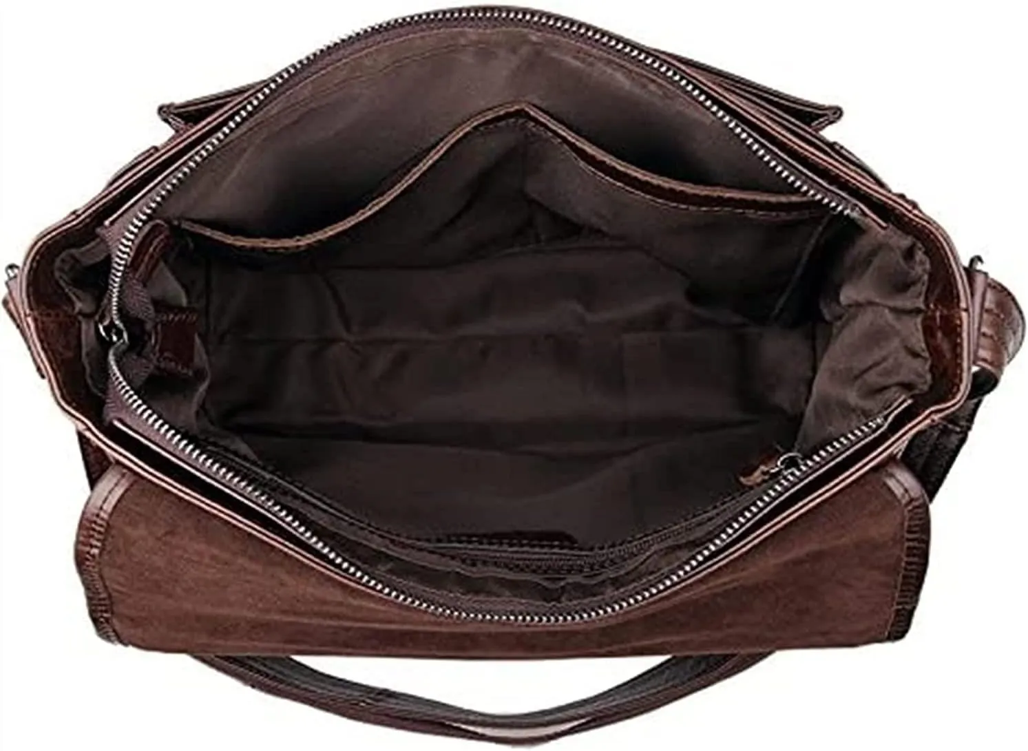 Leather Briefcase for Men Large Capacity Laptop Business Travel Shoulder Bag