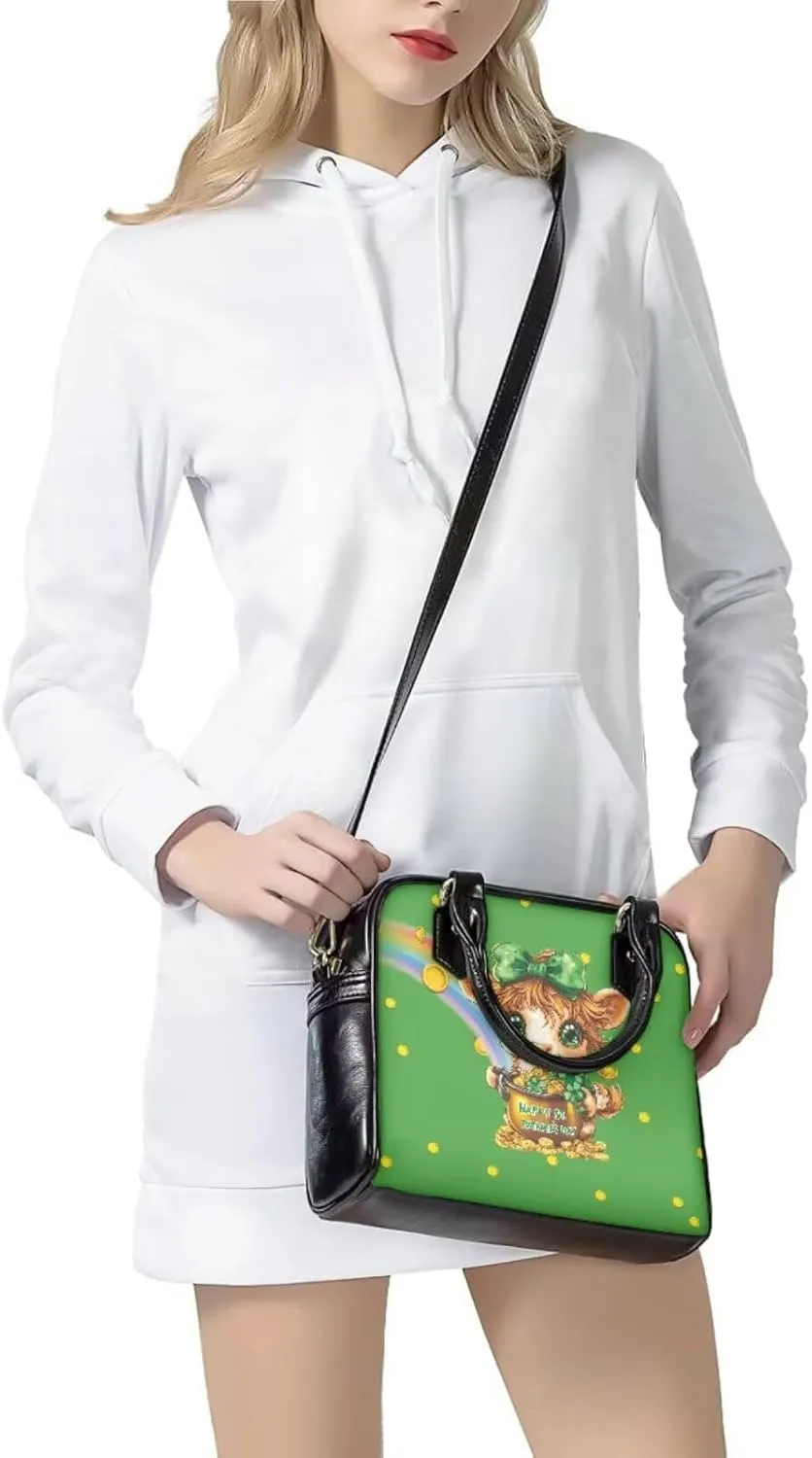 Leather Shoulder Bag for Women Saddle Satchel Matched Wallet Set of 3