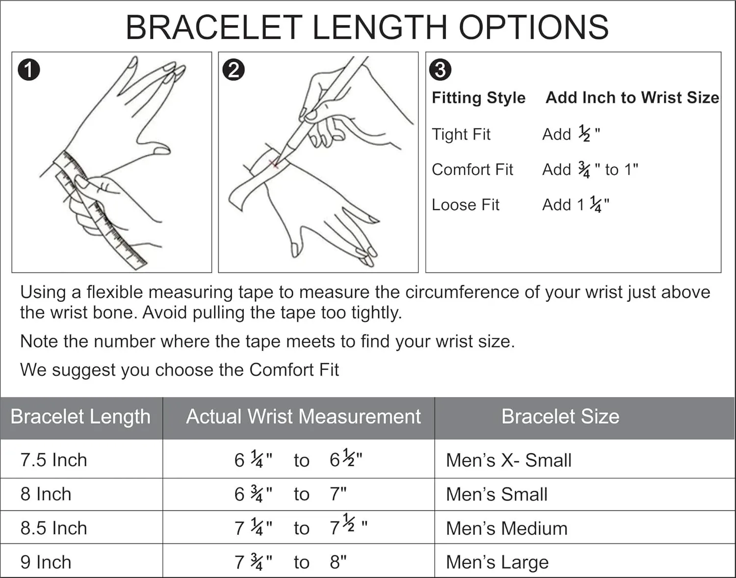 LeCalla Solid 925 Sterling Silver Men's ID Chain Bracelet | Classic Italian Cable Chain ID Bar Bracelet | Men's Silver Chain Bracelet, (7.5, 8, 8.5, 9 Inches) Made in Italy