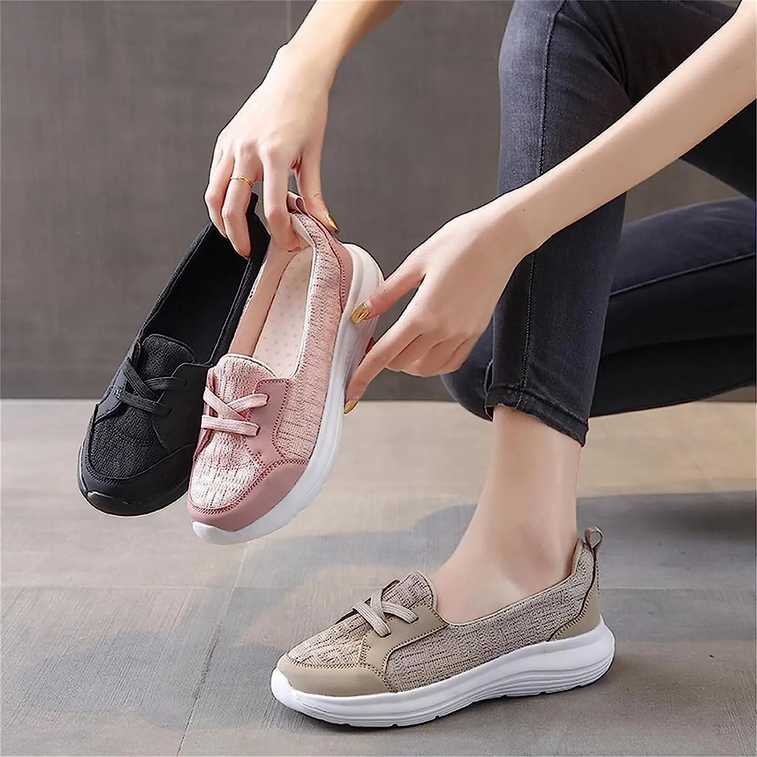 LELEBEAR Kotsas Orthopedic Shoes for Women, Walkclouds Orthopedic Women Shoes, Breathable Slip on Arch Support Shoes