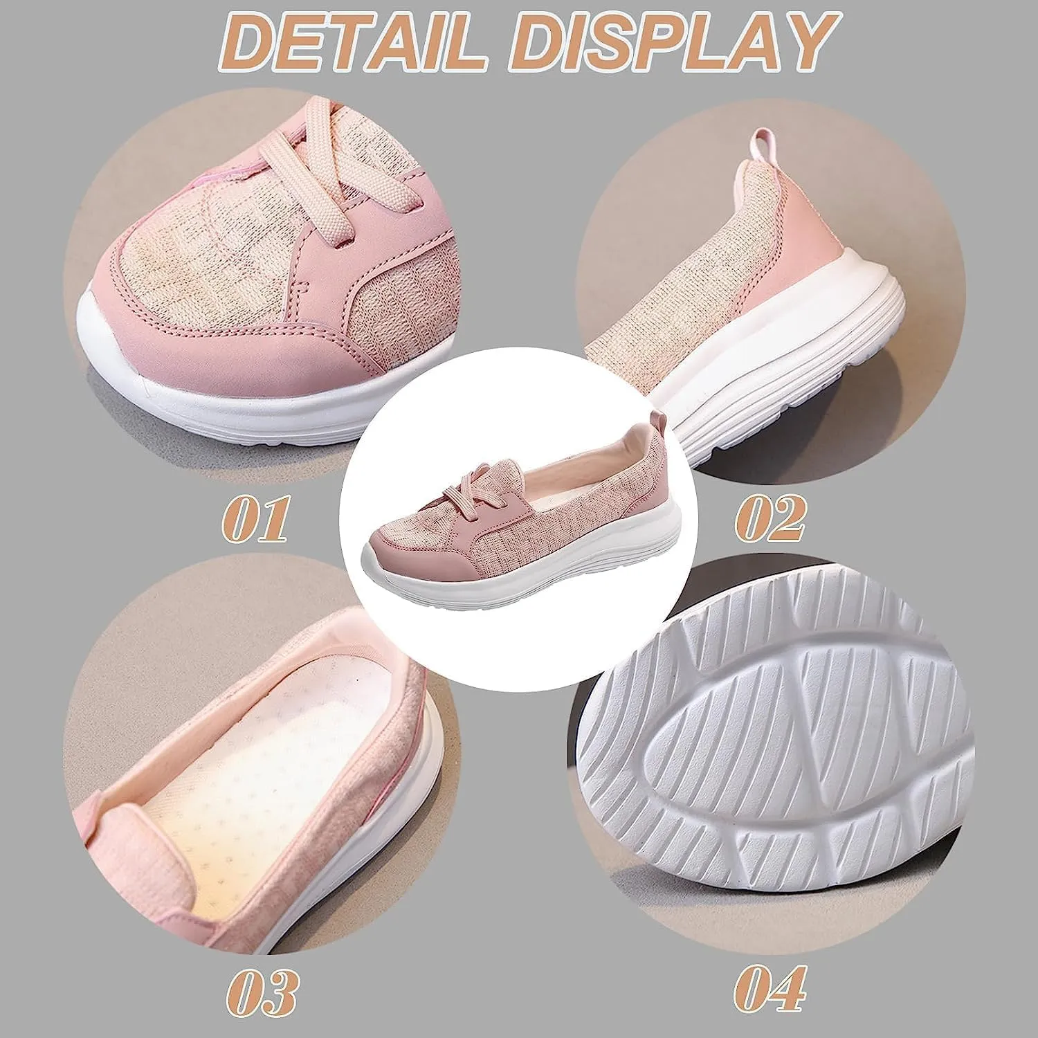 LELEBEAR Kotsas Orthopedic Shoes for Women, Walkclouds Orthopedic Women Shoes, Breathable Slip on Arch Support Shoes