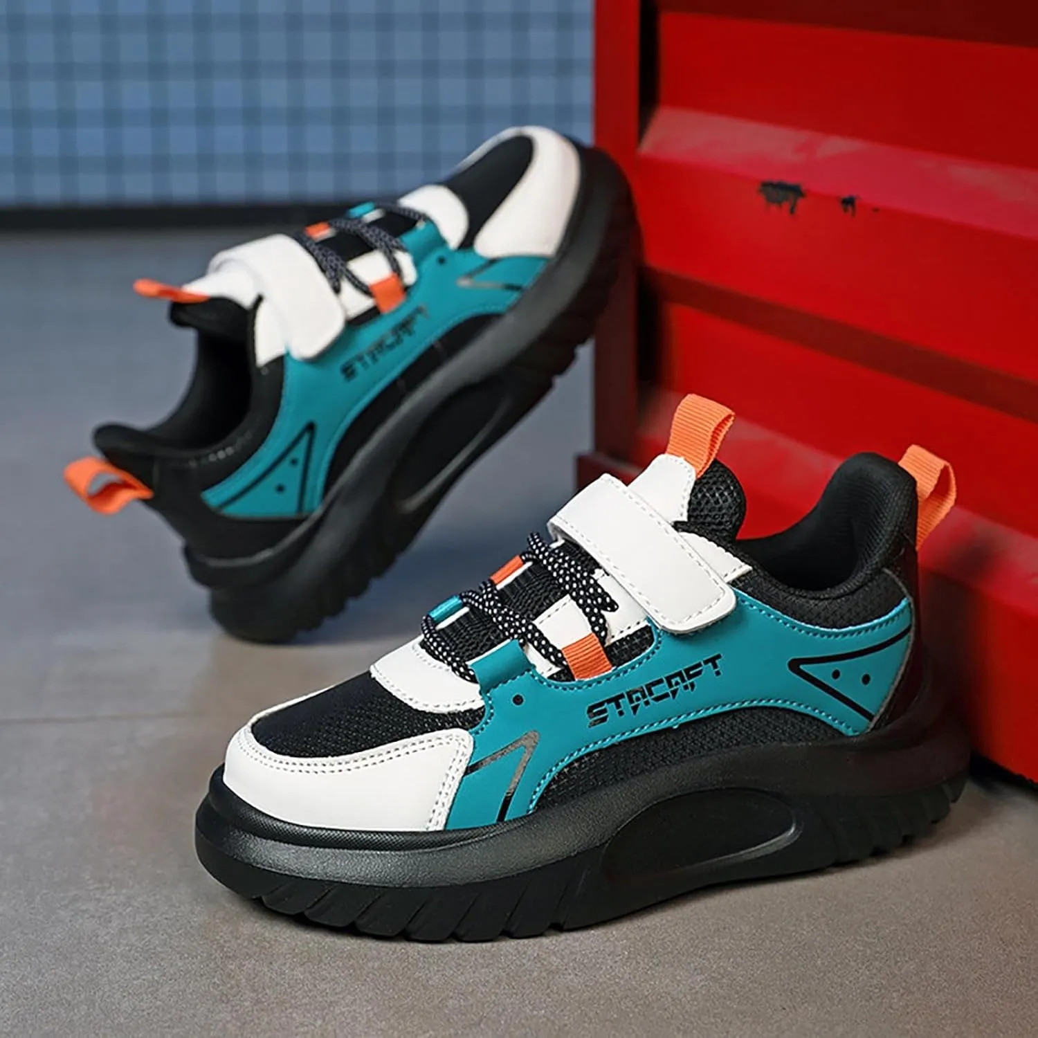 Lightweight Running Sneakers Kids Boys Flat Platform Breathable Tennis Shoes Outdoor Water Shoes for Boys Size 13