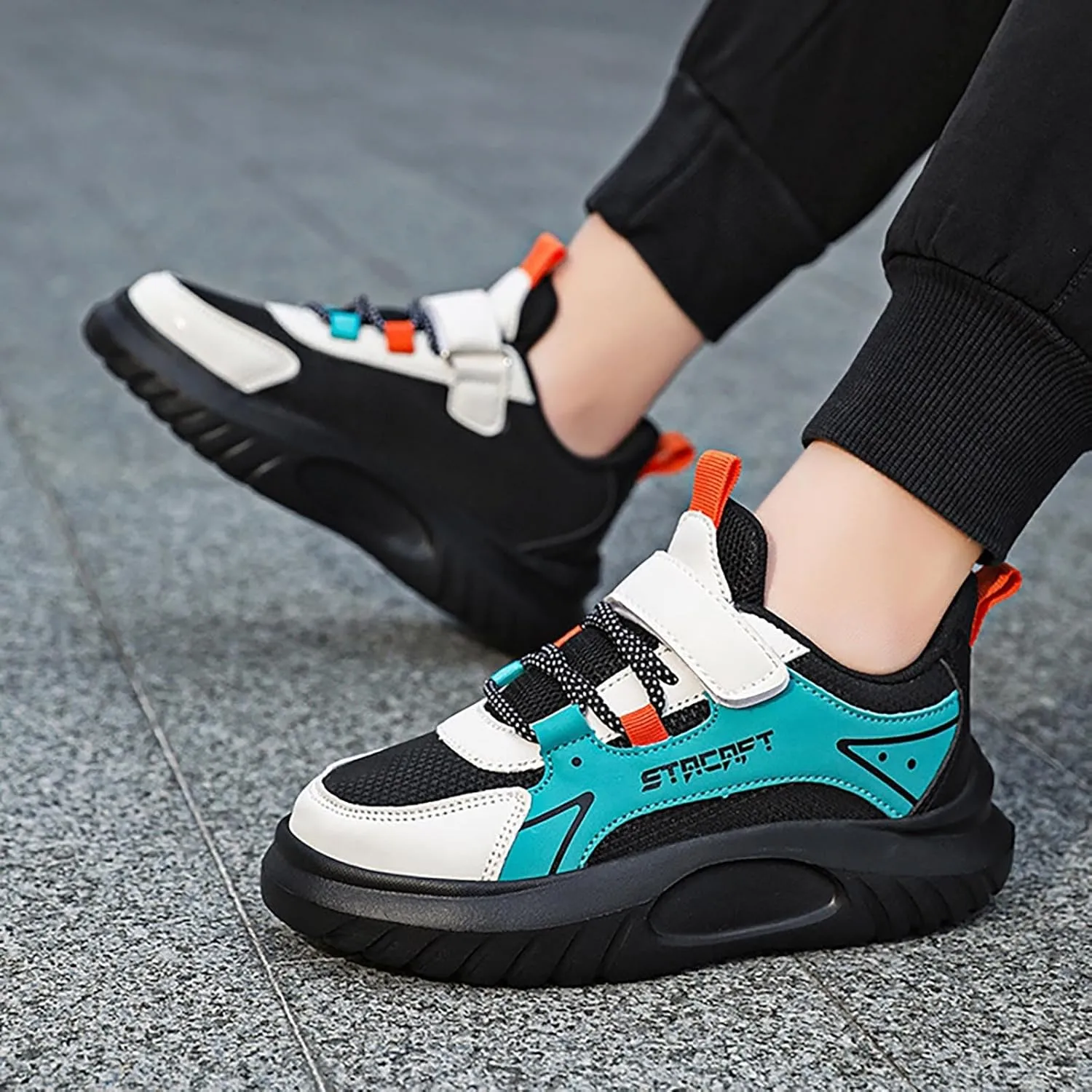 Lightweight Running Sneakers Kids Boys Flat Platform Breathable Tennis Shoes Outdoor Water Shoes for Boys Size 13