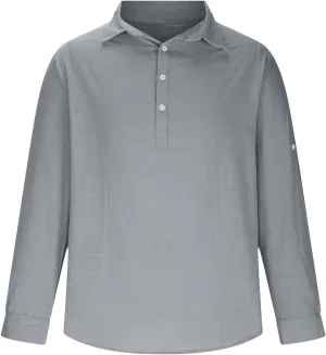 Linen Shirts for Men Casual Button Down Shirt Loose Long Sleeve Collared Tops Casual Vacation Holiday Beach Tshirt