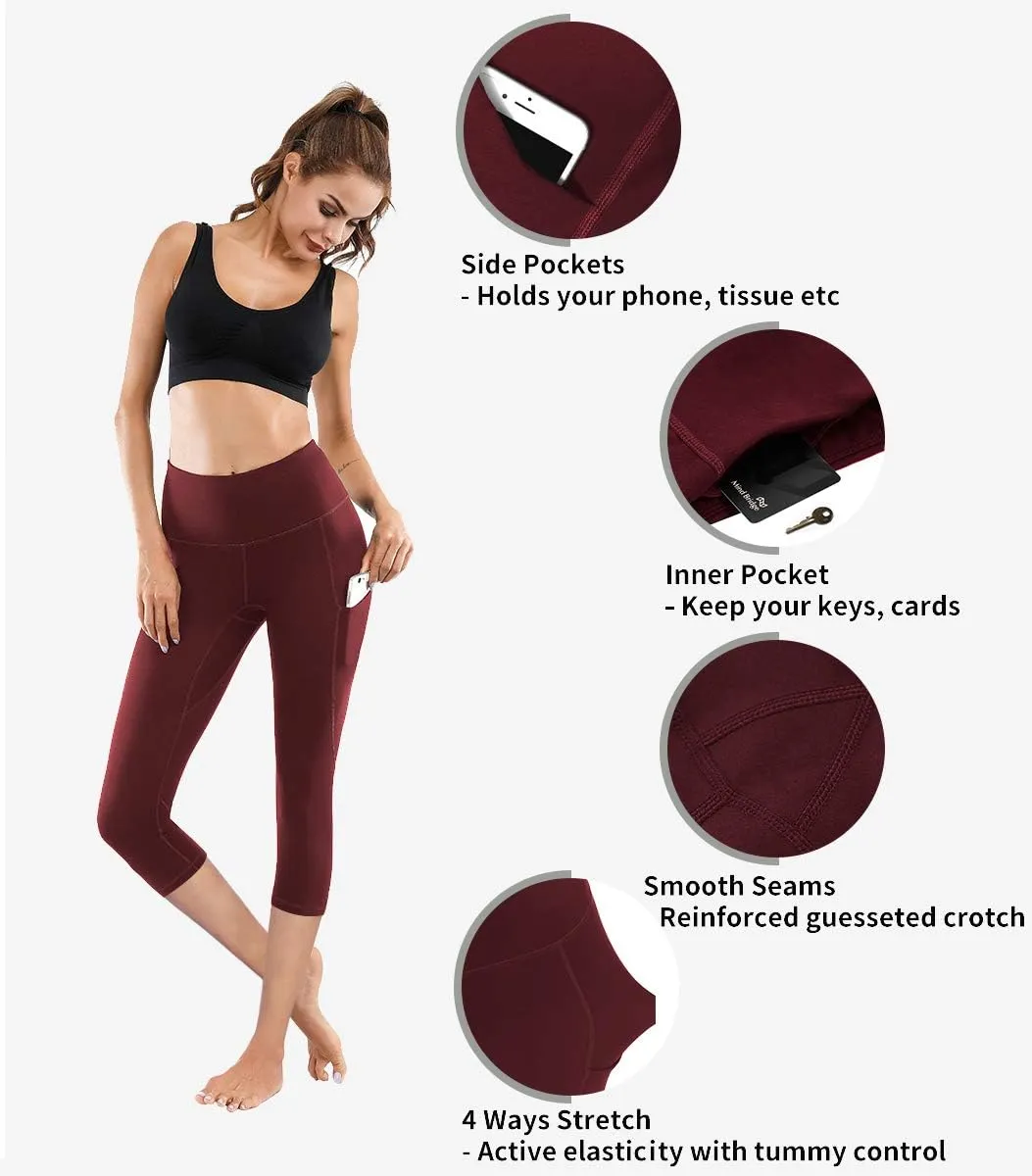 Lingswallow High Waist Yoga Pants - Yoga Pants with Pockets Tummy Control, 4 Ways Stretch Workout Running Yoga Leggings