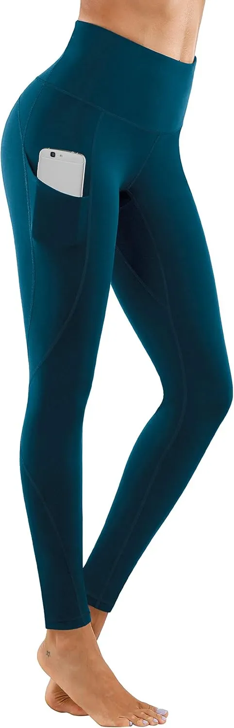Lingswallow High Waist Yoga Pants - Yoga Pants with Pockets Tummy Control, 4 Ways Stretch Workout Running Yoga Leggings