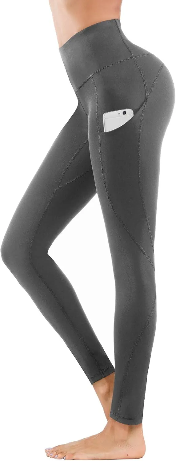 Lingswallow High Waist Yoga Pants - Yoga Pants with Pockets Tummy Control, 4 Ways Stretch Workout Running Yoga Leggings