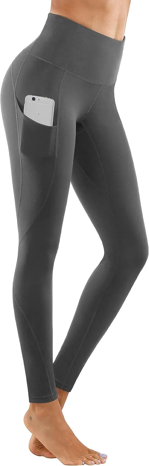 Lingswallow High Waist Yoga Pants - Yoga Pants with Pockets Tummy Control, 4 Ways Stretch Workout Running Yoga Leggings