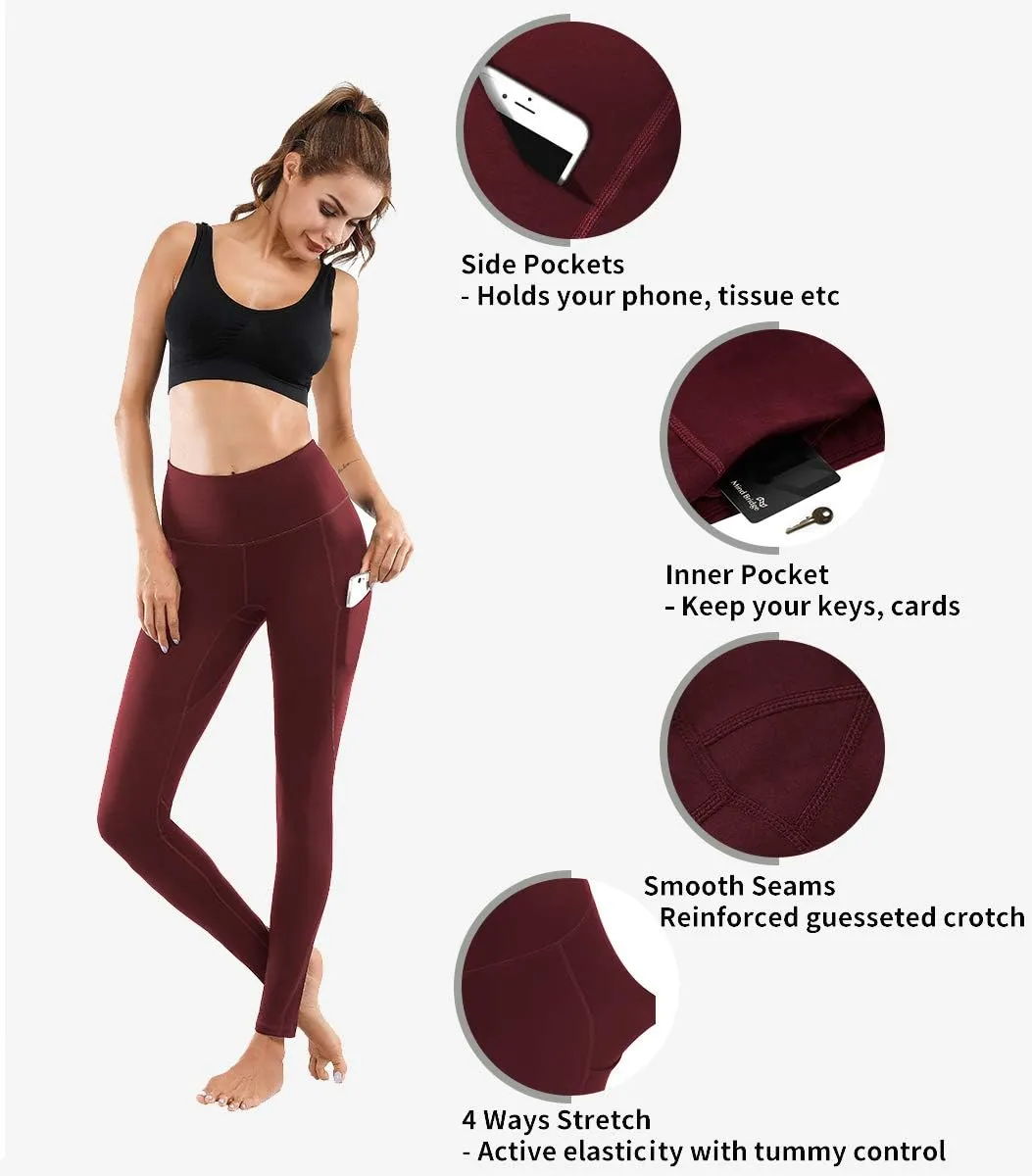 Lingswallow High Waist Yoga Pants - Yoga Pants with Pockets Tummy Control, 4 Ways Stretch Workout Running Yoga Leggings