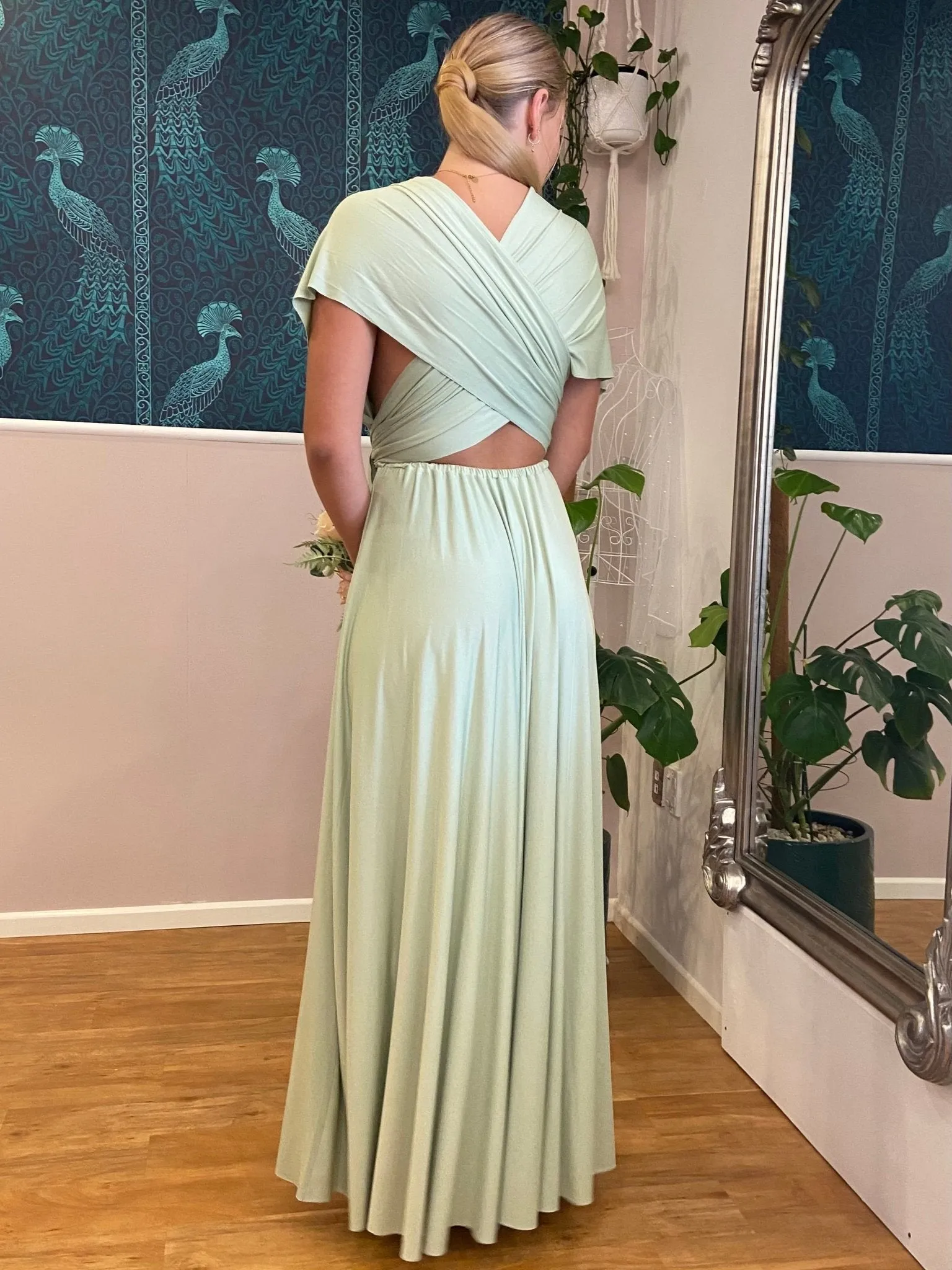 Luxe Avocado Convertible Infinity bridesmaid dress