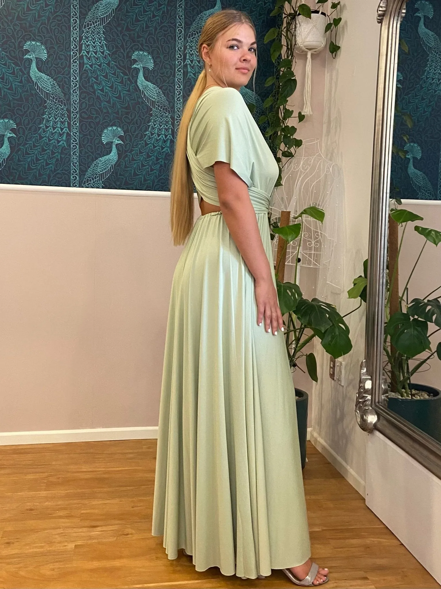 Luxe Avocado Convertible Infinity bridesmaid dress