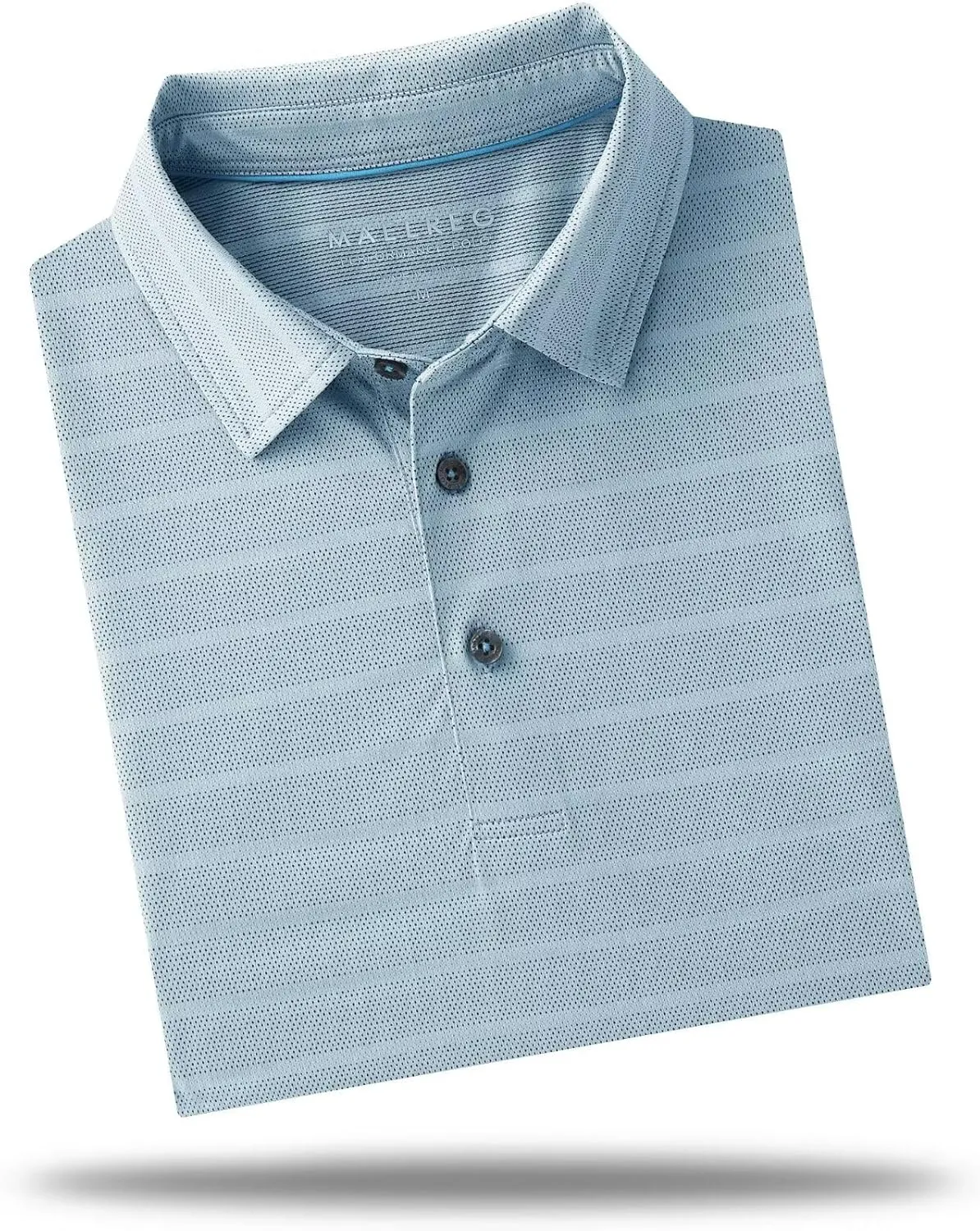 M MAELREG Men's Golf Shirts Moisture Wicking Dry Fit Lightweight Performance Short Sleeve Jacquard Striped Polo Shirts