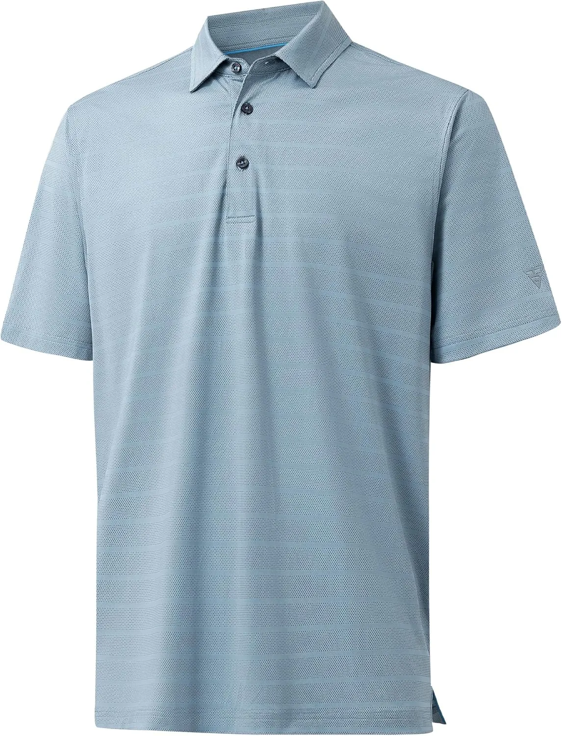 M MAELREG Men's Golf Shirts Moisture Wicking Dry Fit Lightweight Performance Short Sleeve Jacquard Striped Polo Shirts