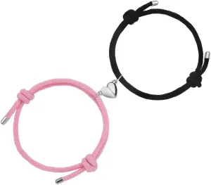 Magnetic Couple Bracelets, Mutual Attraction Bracelets Vows of Eternal Love Jewelry Gifts for Boyfriend Girlfriend Best Friend, Adjustable, #2 Black Pink, L2US-2998071