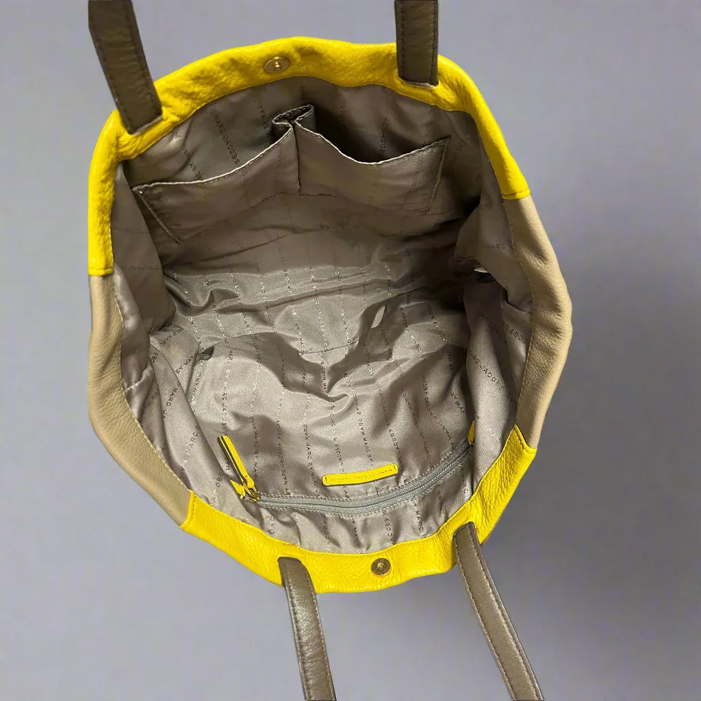 Marc Jacobs tan and yellow leather tote
