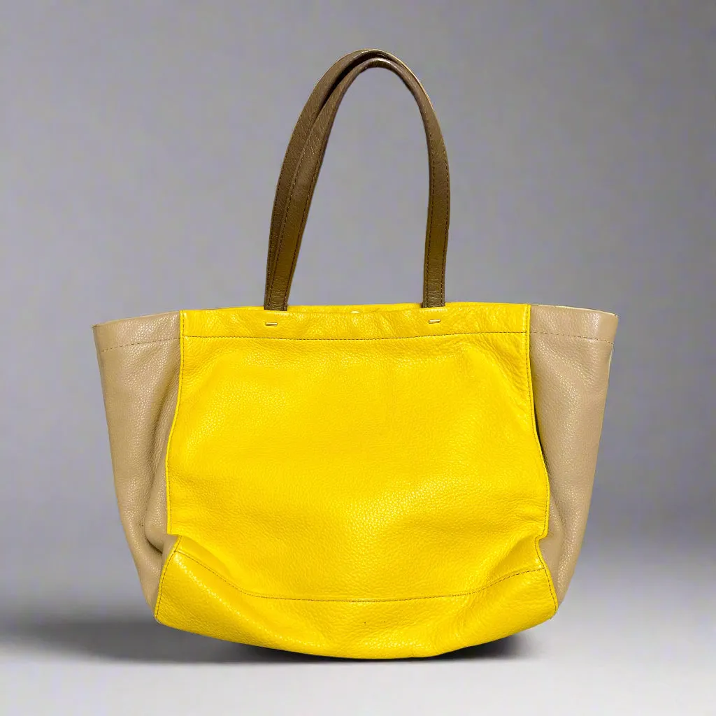 Marc Jacobs tan and yellow leather tote