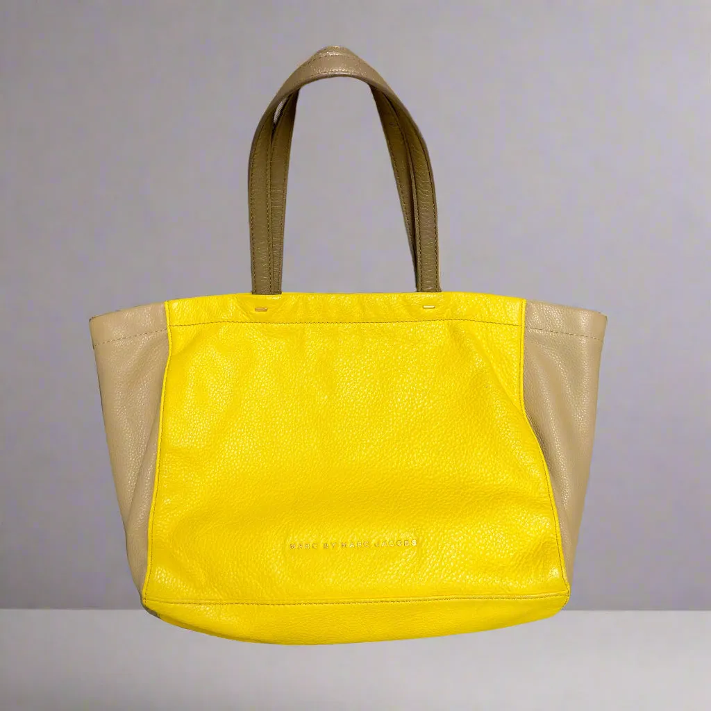 Marc Jacobs tan and yellow leather tote